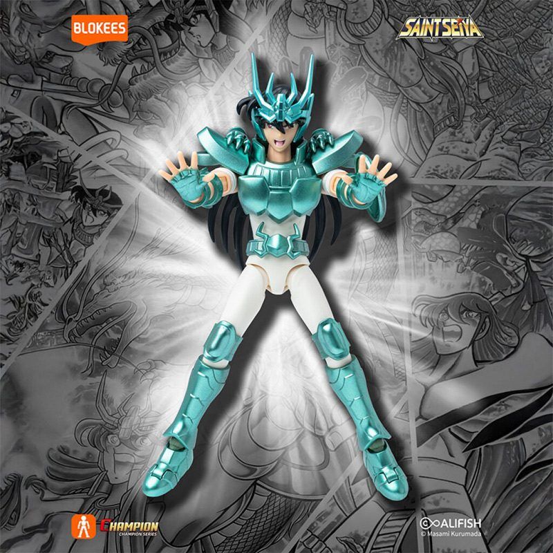 Figura Armable Los Caballeros del Zodiaco (Saint Seiya) – Blokees : Champion Series – "Champion Class #09" – Dragon Shiryu – (Manga Settings)
